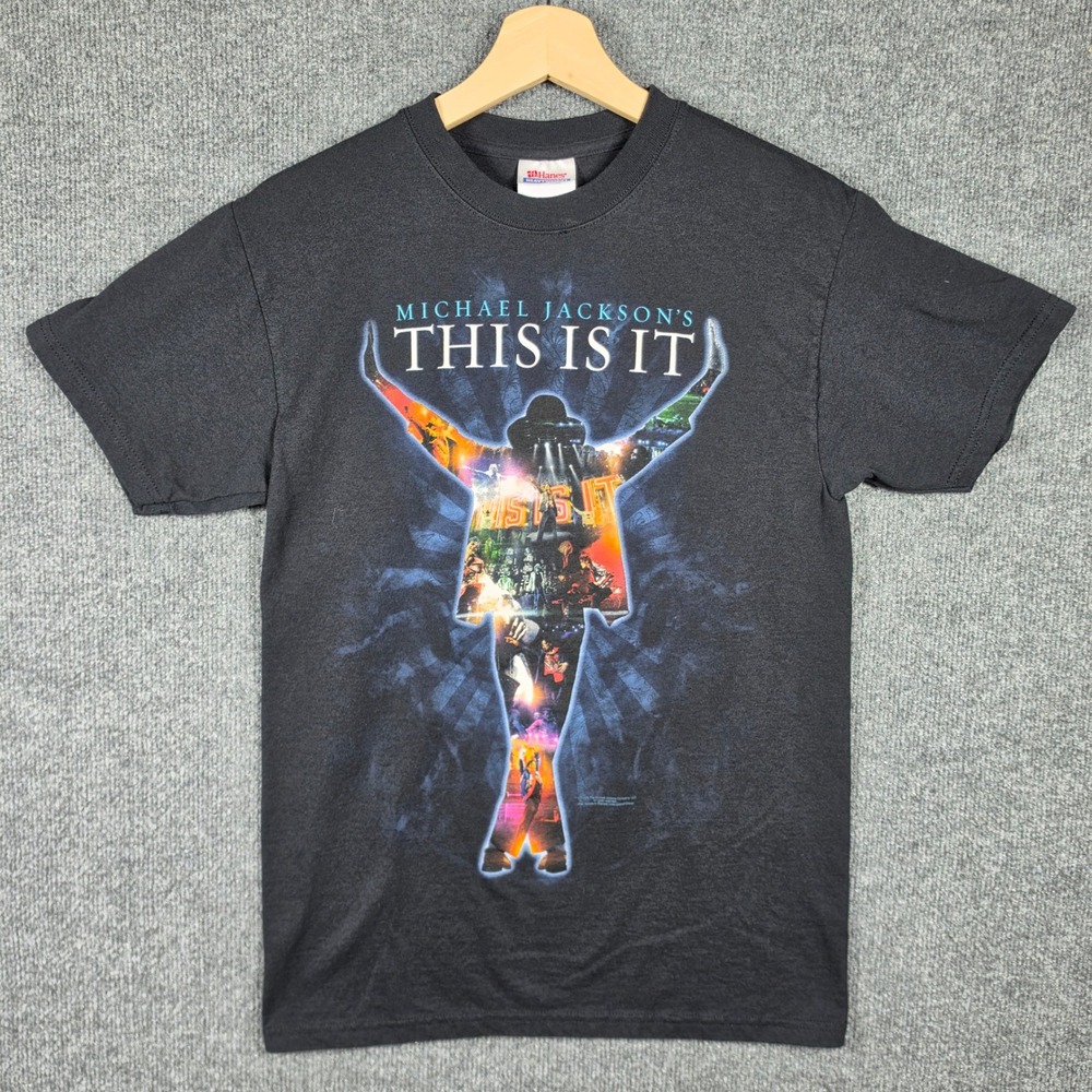 Michael‎ Jackson Shirt Mens Small This Is It Graphic Tee 2009 Hanes Heavyweight